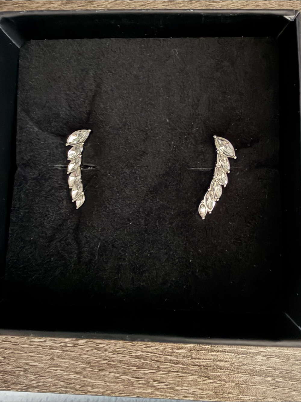 Wicked 8 Other Reasons: Sterling Marquise CZ Ear Climbers in Silver